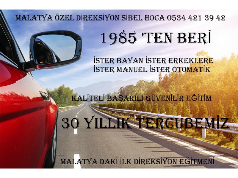Malatya Özel Direksiyon Dersi Bayan 05344213942