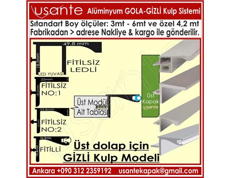 gola gizli kulp profil ve aksesuarları 