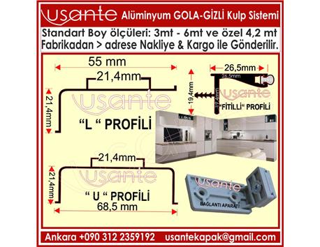 gola gizli kulp profil ve aksesuarları 