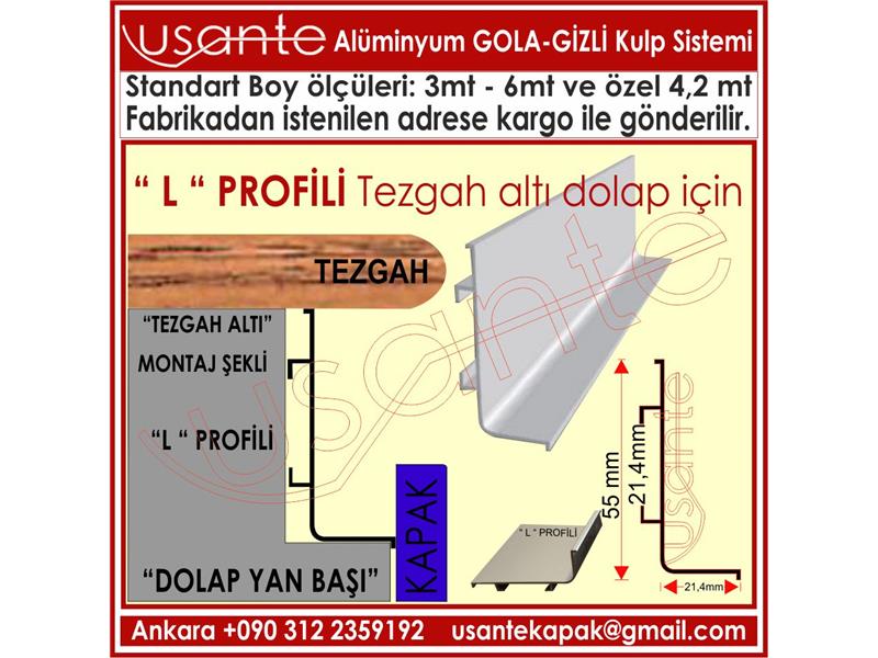 gola gizli kulp profil ve aksesuarları 