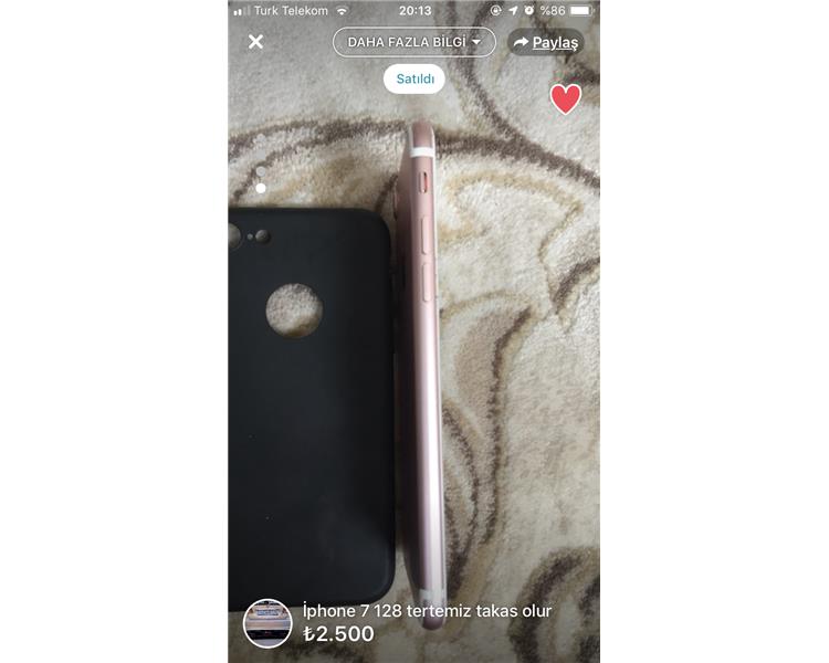 TELEFON İPHONE 7 ROSE 128 GB İPHONE 7 PLUS İLE TAKAS OLUR