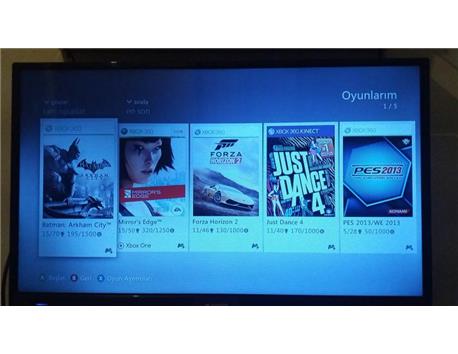 500GB XBOX 360 +10 OYUN KİNECT TEK KOL YANINDA PS3 KOL VERİLECEKTİR