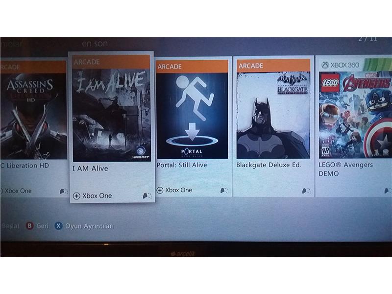 500GB XBOX 360 +10 OYUN KİNECT TEK KOL YANINDA PS3 KOL VERİLECEKTİR