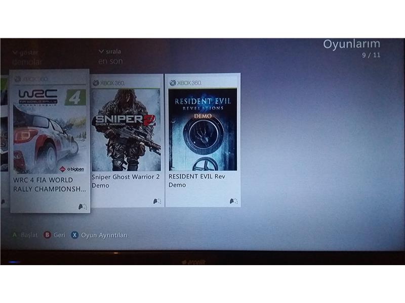 500GB XBOX 360 +10 OYUN KİNECT TEK KOL YANINDA PS3 KOL VERİLECEKTİR