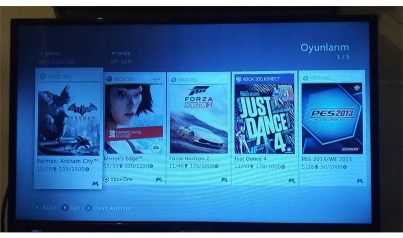 500GB XBOX 360 +10 OYUN KİNECT TEK KOL YANINDA PS3 KOL VERİLECEKTİR