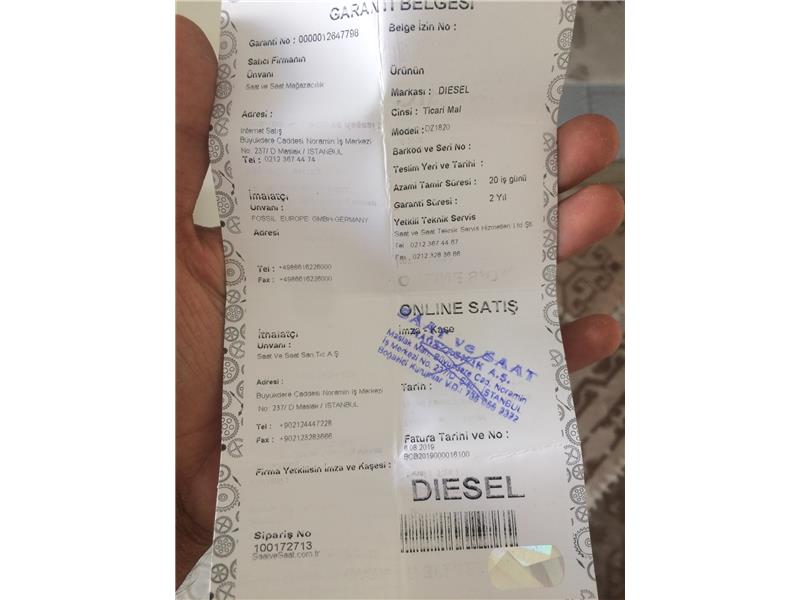 Diesel 2 aylık temiz saat takas olur