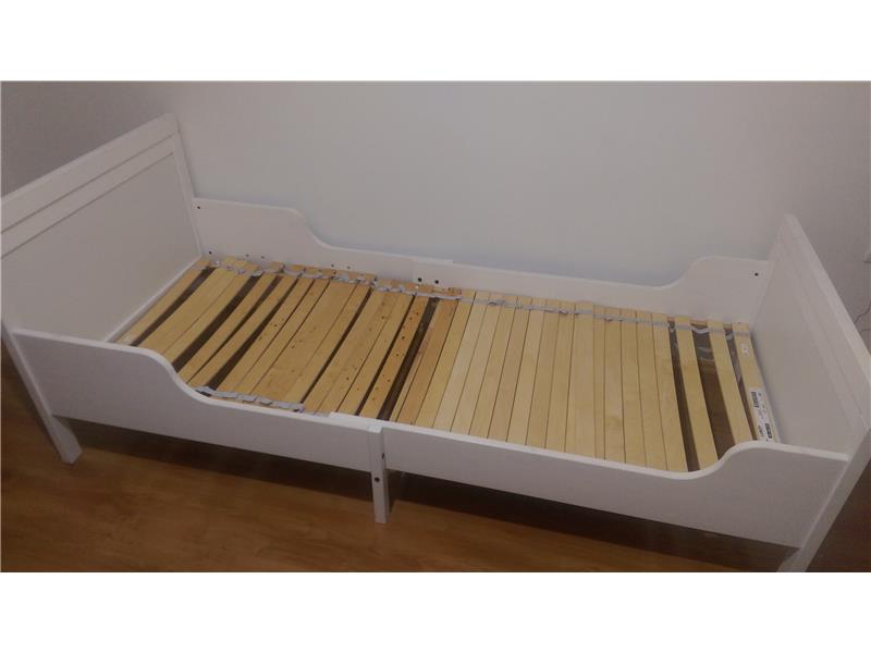 Ikea buyuyebilen yatak+ minderi+iki adet zemin tahta takimi takasyolu