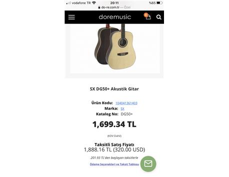 SX Akustik gitar DG50+