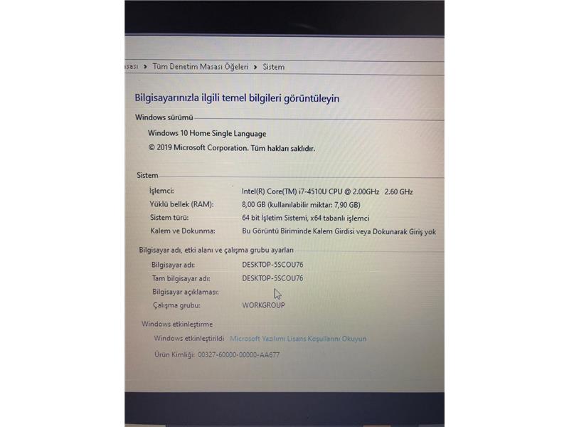 CANAVAR LAPTOP (MASAÜSTÜ İLE TAKASLI)