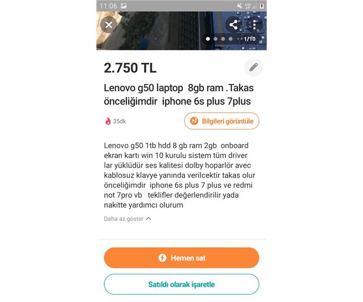 İphone 6splus 7 7plus cihazlarla takaslı diğer teklifler değerlendirilir