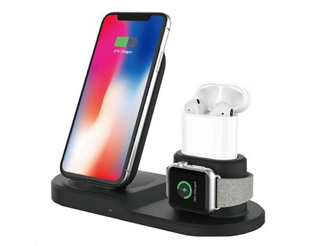  Kablosuz Şarj Hızlı Şarj Dock iPhone için Izle Için Standı - siyah