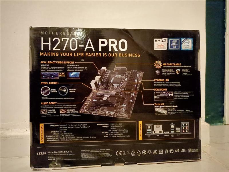 MSI h270 a PRO Mining Anakart ve Xiaomi resmi 5 plus