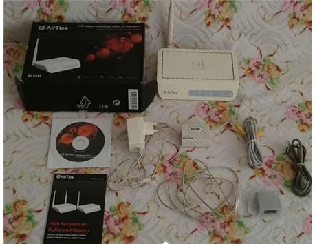 Airties Air 5342 150 Mbps Kablosuz Adsl2+ Modem 4 Ethernet Portu ve Değiştirilebilir Anten vede Router Acces Point Olarak Kullanılabilir 