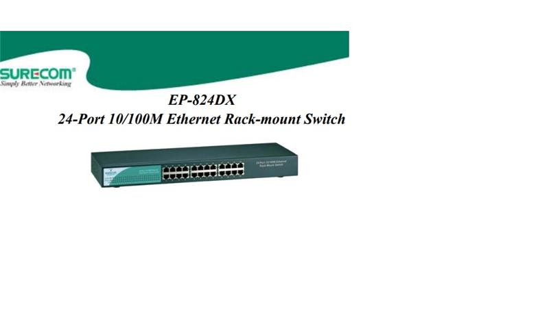 SURECOM EP-824DX 24 PORT 10/100 ETHERNET HUB SWITCH