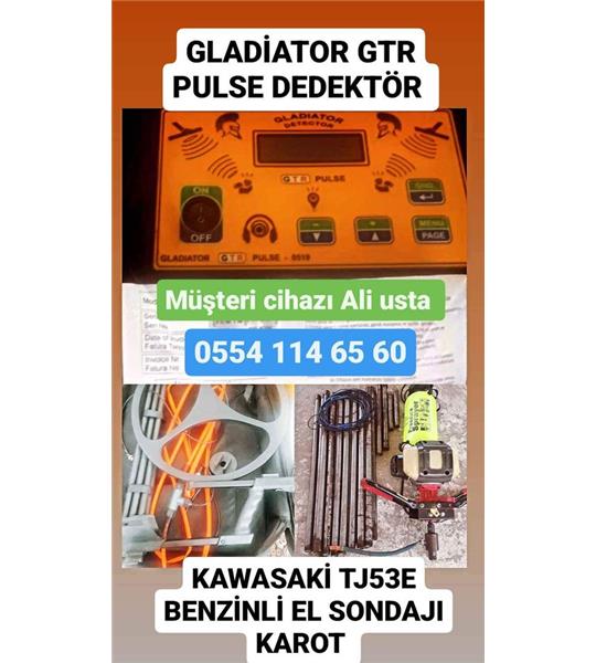 GLADIATOR GTR PULSE DEDEKTÖR 3 BAŞLIKLI ve KAWASAKİ TJ53E BENZİNLİ EL SONDAJI KAROT CİHAZİ SET