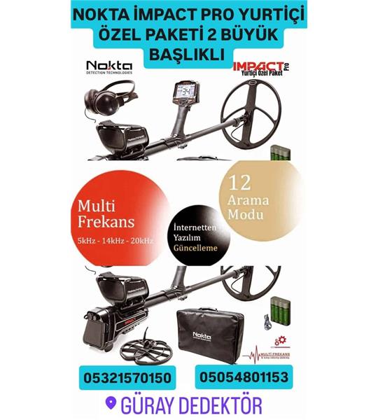 NOKTA İMPACT PRO YURTİÇİ ÖZEL PAKETİ 2 BÜYÜK BAŞLIKLI DEDEKTÖR