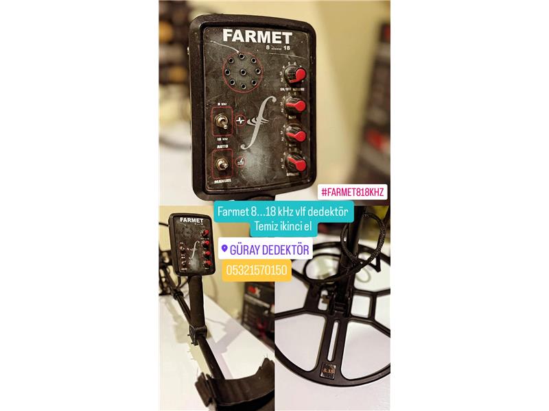 FARMET 8...18 KHZ VLF DEDEKTÖR BAŞLIK 32.5 cm başlıkli temiz ikinci el