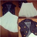 Kot mini ceket + yazlik keten mini etek (astarlidir)  ikiside 36 bedendir.  Kombin 30 tl dir. Ayrintili fotof ve bilgi icin.dm yada whatsapptan goruselim.
