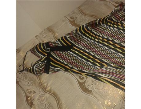 Göğüs bedeni 80-85 beden ölçülü boyundan baglamali gök kuşağı renkli abiye 2 saat giyildi 80 tl kargo benden ;)