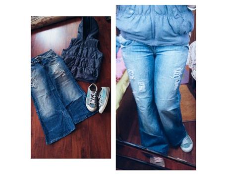 Sisme yelek 25 tl ~ yırtık bol paca kot 15 tl ♥